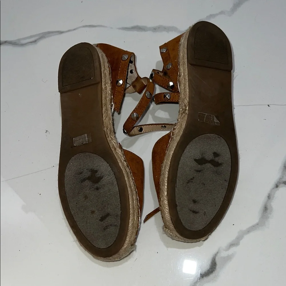 Guess Tan Espadrille Flats with Ankle Strap